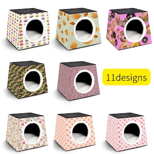 Pet House for Cats & Small Dogs, Cozy Pet Bed, Indoor Cat House, Small Dog Bed, Cute Pattern Pet Tent, Made to Order