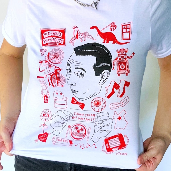 PEE WEE HERMAN (Paul Reubens) (I Know You Are But What Am I?)  Custom T-Shirt