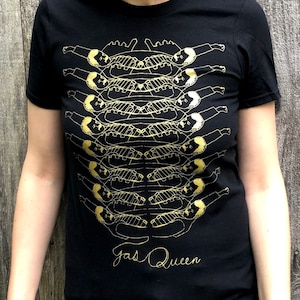 Freddie Mercury GOLD (YAS QUEEN) Custom Black T-Shirt