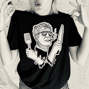 Anthony Bourdain (Knife and Fork) custom t-shirt