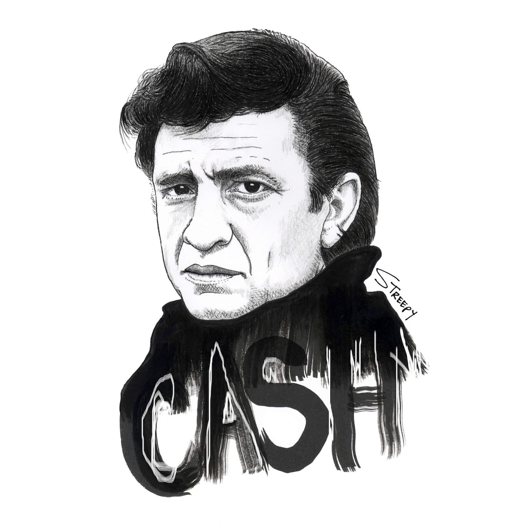 Johnny Cash Original Illustration Art Print - Etsy