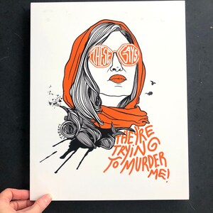 Jennifer Coolidge (Tanya White Lotus) These Gays are tyring to murder me  custom Screenprint on wood panel