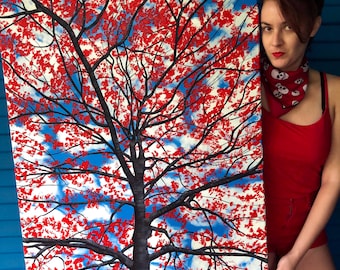 Original Art "My Bloody Valentine” Tree painting by Mary Streepy 2020