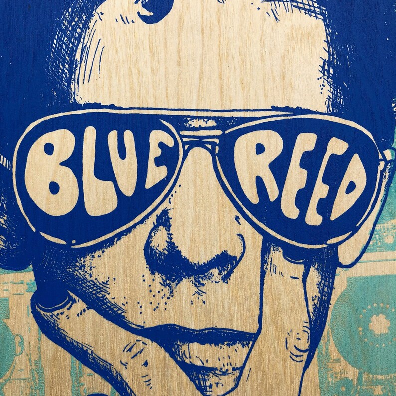 Lou Reed (blue Reed) (glow in the Dark Print on Wood Box Frame) - Etsy