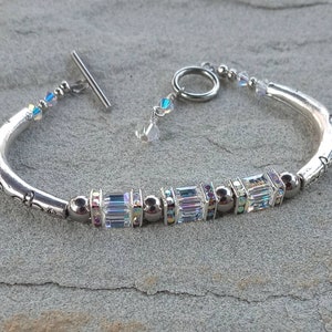 AB Clear European Crystal Bracelet/ Bridesmaids jewelry/ Gift image 1