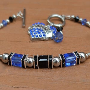 Beautiful Police Bracelet/ Blue and Black bracelet/ police charm