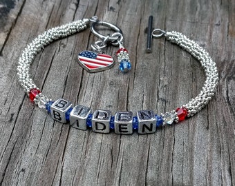 Joe Biden Bracelet/ Support Biden Bracelet/ Democratic beacelet/ Blue Bracelet