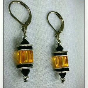 Inspired by the Pittsburgh Steelers Earrings/ stainless steel leaverbacks/ lead and nickle free/ football team earrings/ Black and Yellow