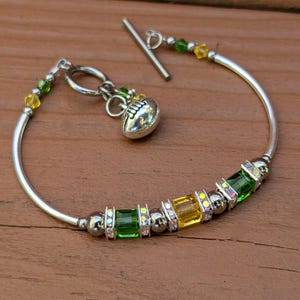 Inspired by the green bay packers bracelet / team colors/ Green and Yellow