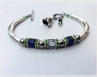 Inspired by the Seattle Seahawks crystal bracelet