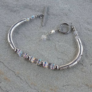AB Clear European Crystal Bracelet/ Bridesmaids jewelry/ Gift image 3