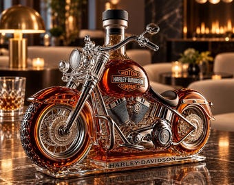 Decantador de whisky para motociclistas, botella de licor de vidrio para moteros, decoración para bar o cueva de hombre