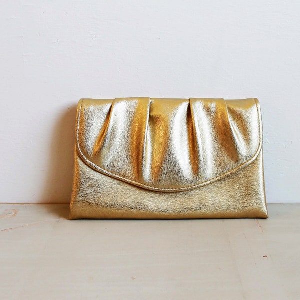 vintage clutch - metallic gold clutch evening bag