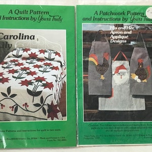 Yours Truly Inc, Carolina Lily, His and Her Apron and Applique Designs, UNCUT