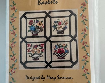 Baltimore Tribute Baskets, Mary Sorensen, Applique Baskets, UNCUT