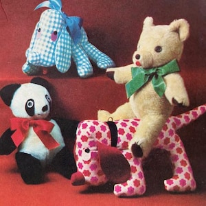 Simplicity 8908, Stuffed Dogs, Stuffed Bear, Stuffed Panda, UNCUT