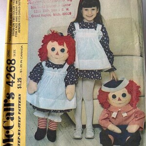 McCalls 4268, Raggedy Annie and Andy 36 Inch Dolls, UNCUT