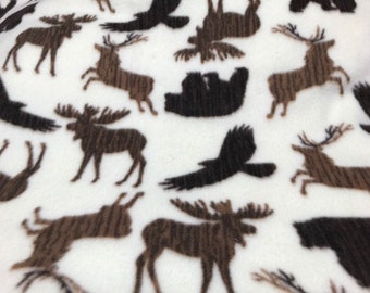 Sofa Throw, Fleece Blanket, Moose Throw,  Wildlife Blanket
