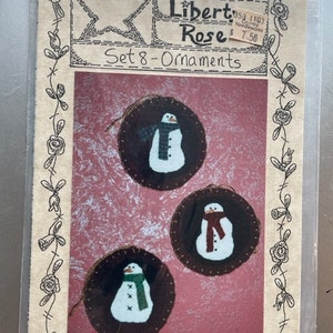 Set of 8 Ornaments from Liberty Rose, NEW UNCUT