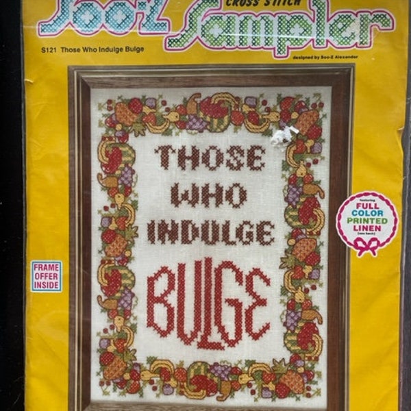 Those Who Indulge Bulge, Soo-Z Anderson, Cross Stitch Kit, NEW SEALED