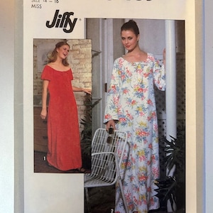 May include: Simplicity sewing pattern number 8463 for a Jiffy dress. The pattern is for sizes 14-16 and includes two dress styles. One dress is red and the other is white with a floral print.