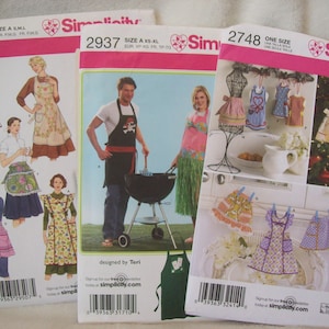 Simplicity 2748, Simplicity 2937, Simplicity 4282, Aprons, UNCUT