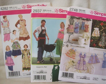 Simplicity 2748, Simplicity 2937, Simplicity 4282, Aprons, UNCUT