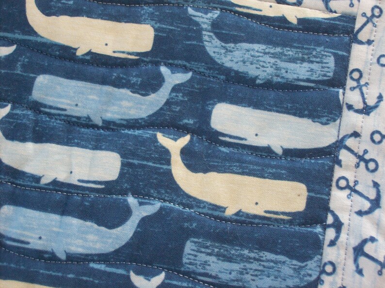 Whale /& Anchor Table Runner Quilted Cotton Table Runner