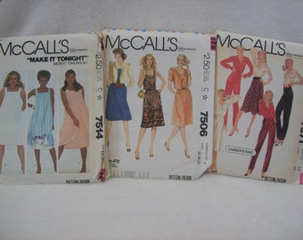 McCalls 7514,  McCalls 7506, McCalls 7371, UNCUT