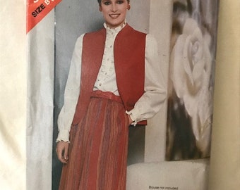 Butterick 5074, See & Sew 5074, Misses Skirt, Misses Vest, UNCUT