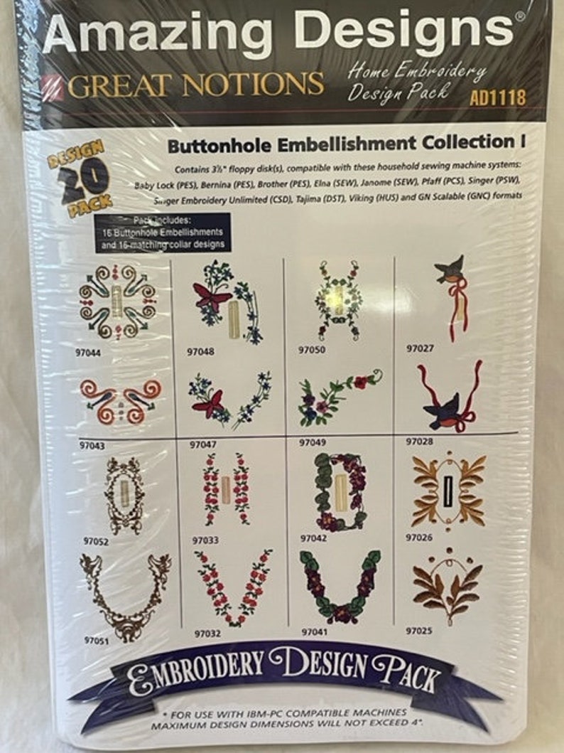 Amazing Designs, Great Notions, Buttonhole Embellishment Collection