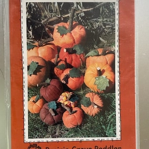May include: A craft pattern for making felt, fabric and painted pumpkins. The pattern is titled "The Pumpkin Patch" and is from Prairie Grove Peddler, patterns for the country crafter, #163.