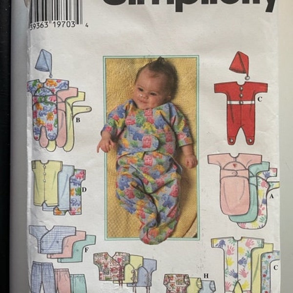 Simplicity 7418, Babies' and Preemies' Layette, UNCUT