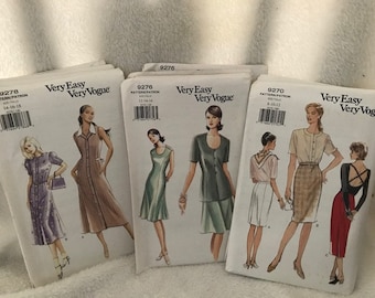 Vogue 9270, Vogue 9276, Vogue 9278, Misses&#39; Blouse, Misses&#39; Dress, Misses&#39; Jacket, UNCUT