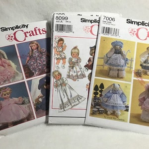 Simplicity 7006, Simplicity 8099, Simplicity 9286, Progetta i tuoi vestiti per bambole, coniglietti, vestiti per coniglietti, vestiti per bambole, UNCUT