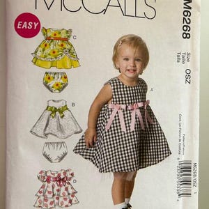 McCalls  M6268, Infants Lined Dresses and Panties, UNCUT