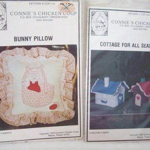 Connie&#39;s Chicken Coup, Bunny Pillow,  Cottage for all Seasons, UNCUT