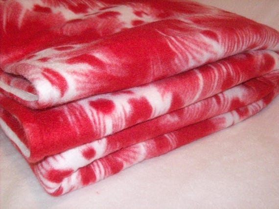 Adult Fleece Blanket Red Feather Throw Hostess Gift Couch Cover Etsy