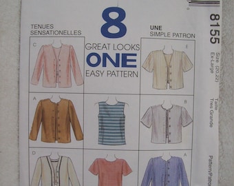 McCalls 8155, 8 Great Looks One Easy Pattern, UNCUT