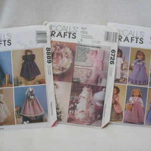 McCalls 8889, McCalls 2609, McCalls 6726, Bag Holds, Dolls, Angels, UNCUT