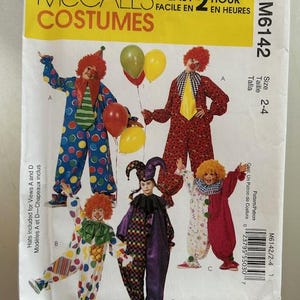 McCalls M6142, Clown Costumes, UNCUT