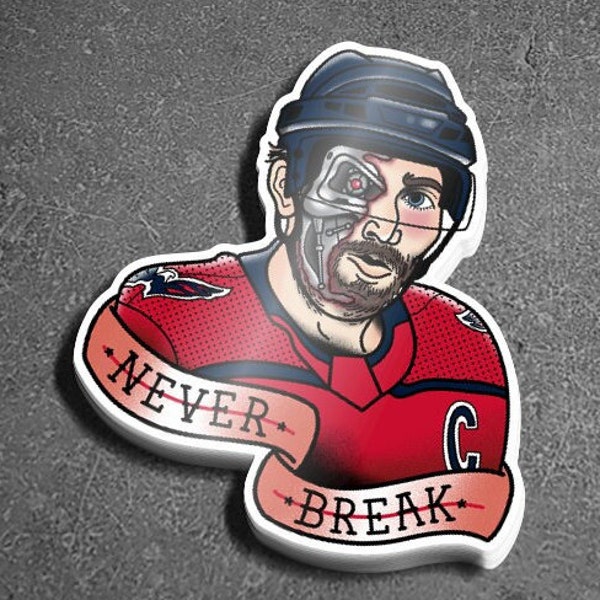 Alex Ovechkin Washington Capitals NHL Ice Hockey Tattoo Flash 4in Vinyl Sticker