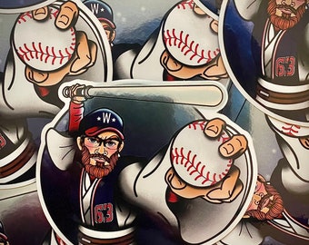 Washington Nationals MLB Baseball Star Wars Sean Doolittle "Obi-Sean Kenobi" Parody Metallic Sticker