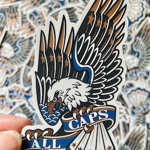 Washington Capitals NHL Hockey-inspired Retro Eagle 4&quot; Metallic Vinyl Sticker