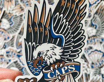 Washington Capitals NHL Hockey-inspired Retro Eagle 4" Metallic Vinyl Sticker