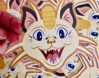 Pokemon Pocket Monsters Meowth Vintage-Style 4" Vinyl Sticker