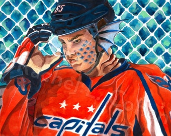 SALE Washington Capitals Andre Burakovsky Burracuda Barracuda NHL Hockey 12x18 Print of Original Illustration