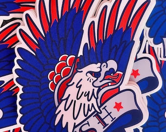 Washington Capitals NHL Hockey-inspired Retro Eagle 4" Metallic Vinyl Sticker