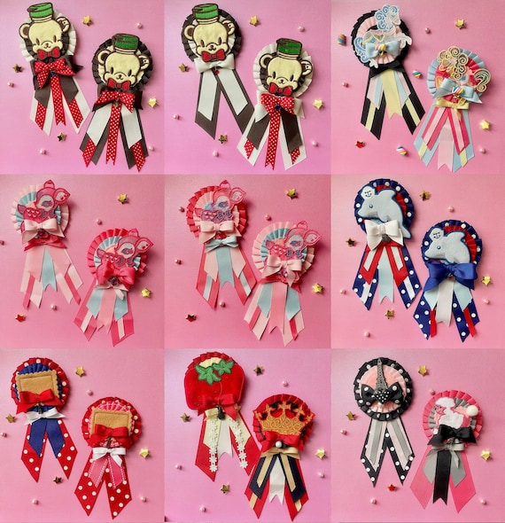 EGL Sweet Lolita Fashion Ribbon Rosette Brooch - Etsy