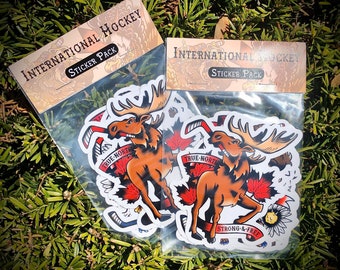 Ice Hockey International Olympic Teams Tattoo Flash Pack of 6 Stickers